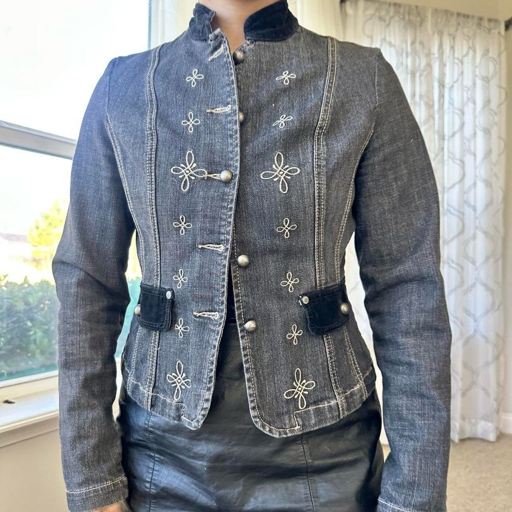 Denim Velvet Jacket - Picture 2 of 8